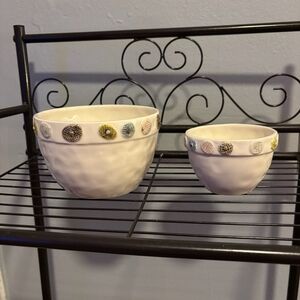 Vintage Magenta Set Button Dot Pattern Dimple Ceramic Rae Dunn